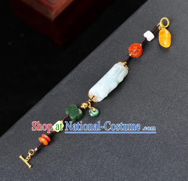 China Handmade Jade Carving Bracelet Accessories Traditional National Bangle Jewelry