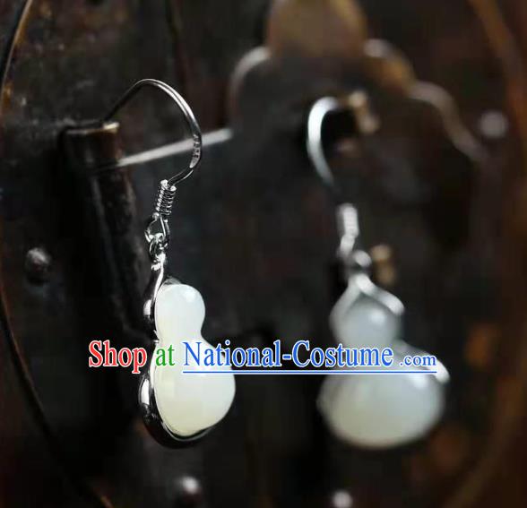 China Traditional Jade Cloud Ear Jewelry Accessories National Cheongsam Silver Earrings