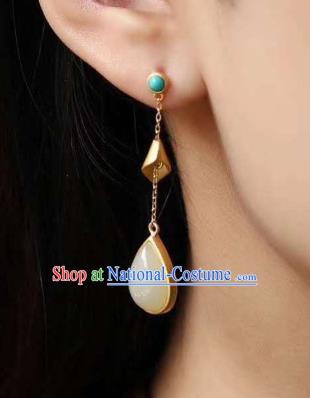 China Traditional Ear Jewelry Accessories National Cheongsam Jade Earrings