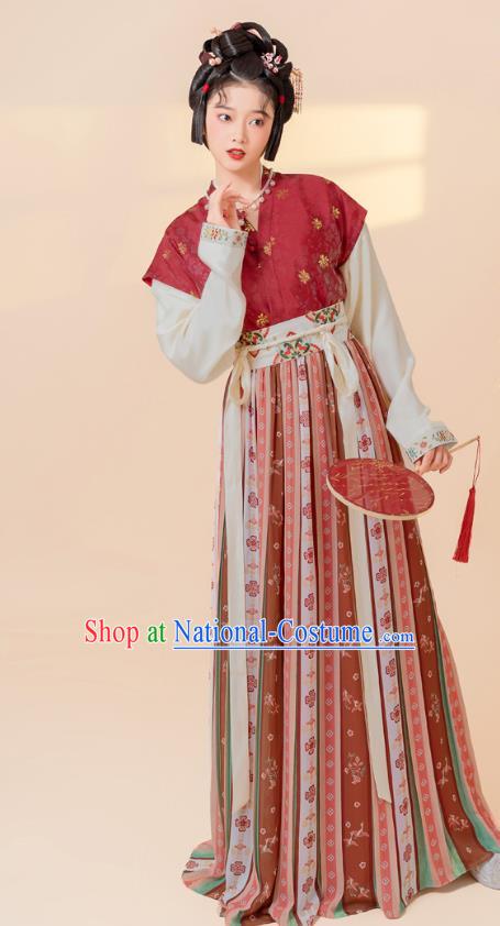 China Traditional Tang Dynasty Royal Princess Hanfu Dress Ancient Palace Beauty Historical Clothing