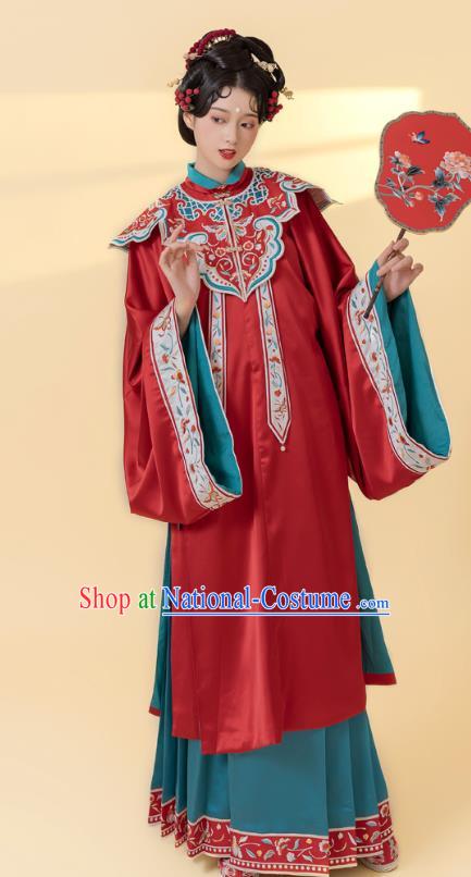 China Traditional Ming Dynasty Noble Woman Historical Costumes Ancient Imperial Concubine Embroidered Hanfu Clothing