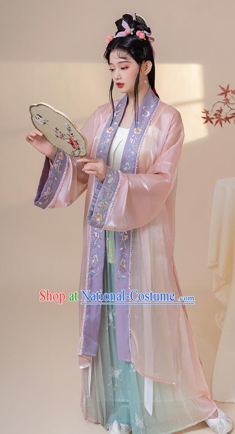 Traditional China Song Dynasty Young Lady Historical Clothing Ancient Noble Woman Hanfu Dresses