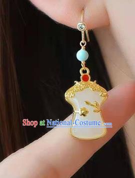 Handmade China Ear National Jewelry Accessories Traditional Cheongsam White Jade Earrings