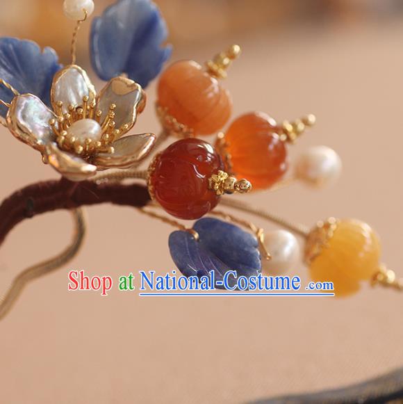 China Song Dynasty Shell Plum Hairpin Handmade Hair Accessories Traditional Ancient Princess Hair Stick