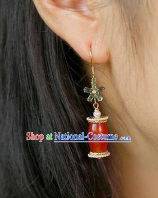 Handmade China Agate Eardrop National Jewelry Accessories Traditional Cheongsam Pearls Earrings