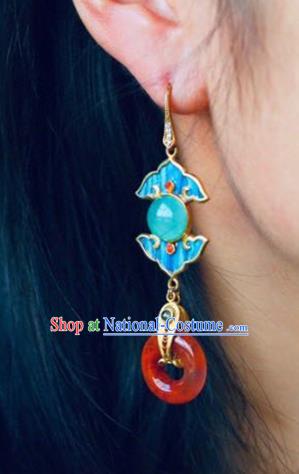 Handmade China Eardrop Traditional Jewelry Accessories National Cheongsam Agate Earrings