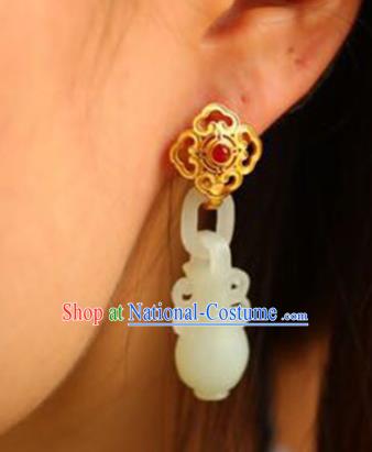 Handmade China Jade Vase Eardrop Accessories National Cheongsam Earrings Traditional Jewelry