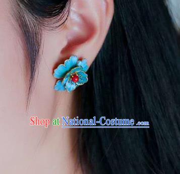 Handmade China Eardrop Accessories Gem Jewelry Traditional Cheongsam Flower Earrings