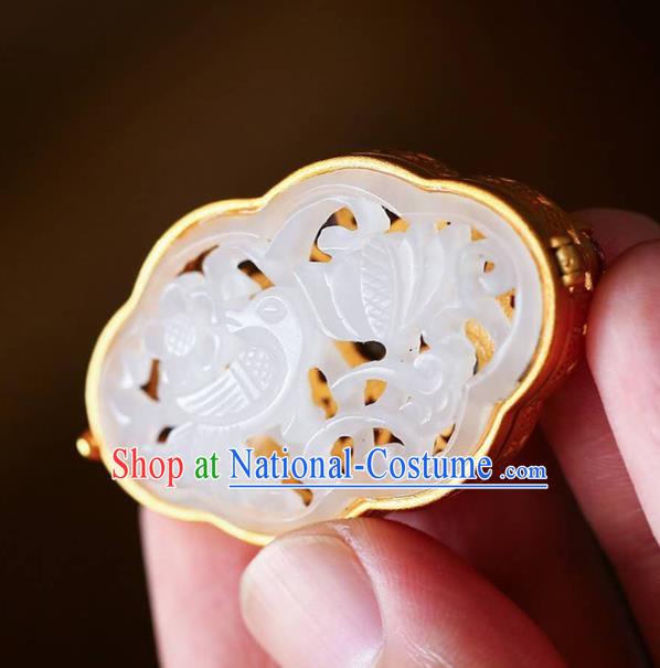 Chinese Classical Gems Necklace Accessories Handmade National Golden Sachet Pendant