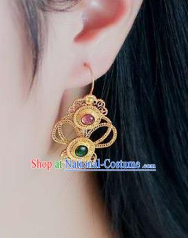 Handmade China Cheongsam Earrings Traditional Ming Dynasty Palace Eardrop Accessories National Jewelry