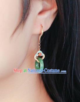 Handmade China Traditional Jewelry Accessories Cheongsam Jadeite Eardrop National Earrings