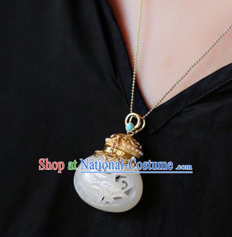 Chinese Handmade Necklet Pendant National Classical Jade Sachet Necklace Accessories