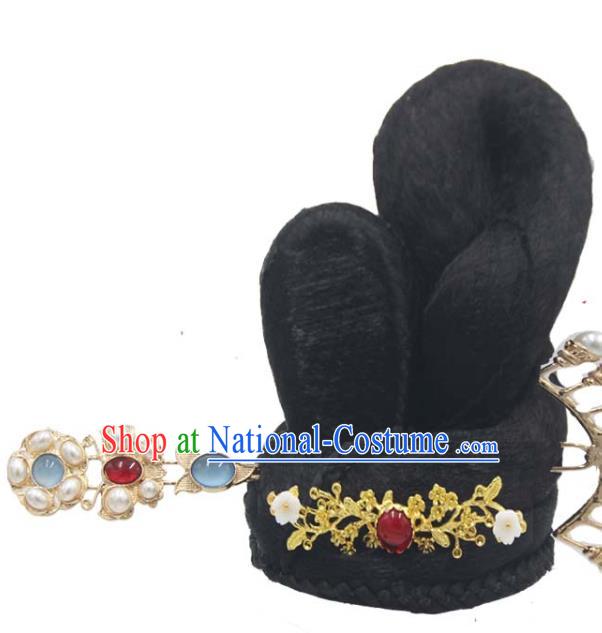 Chinese Traditional Flying Apsaras Dance Headwear Classical Dance Wigs Chignon and Hair Accessories