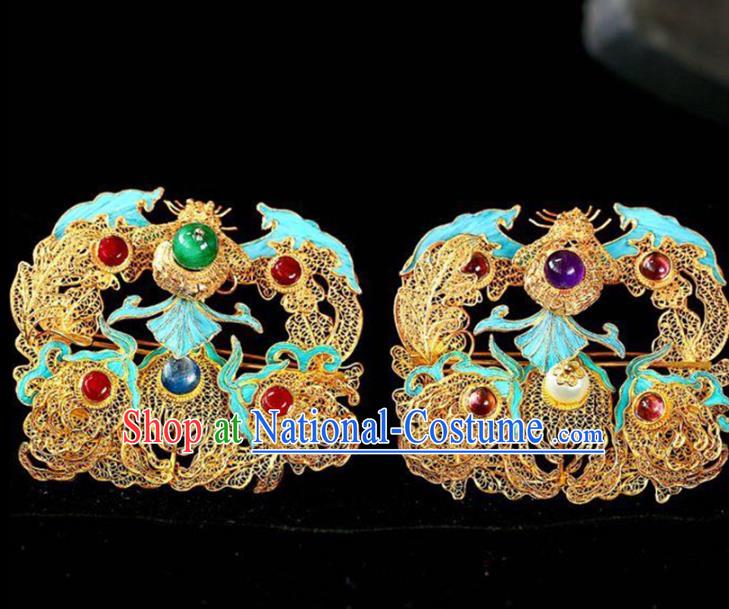 Chinese National Classical Filigree Brooch Accessories Handmade Amethyst Necklet Pendant