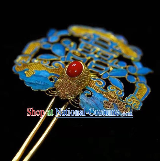 Chinese Qing Dynasty Court Hair Accessories National Traditional Wedding Hairpin