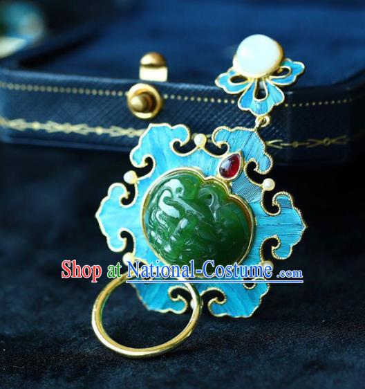 Chinese Handmade Jadeite Accessories National Garnet Necklet Classical Necklace Pendant