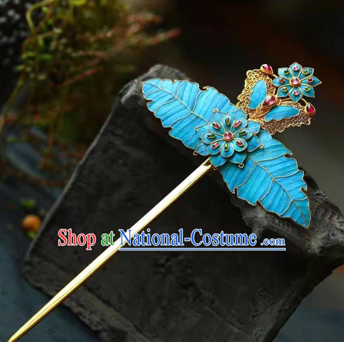 Chinese Handmade Qing Dynasty Hair Accessories Traditional Ancient Palace Lady Gems Hairpin