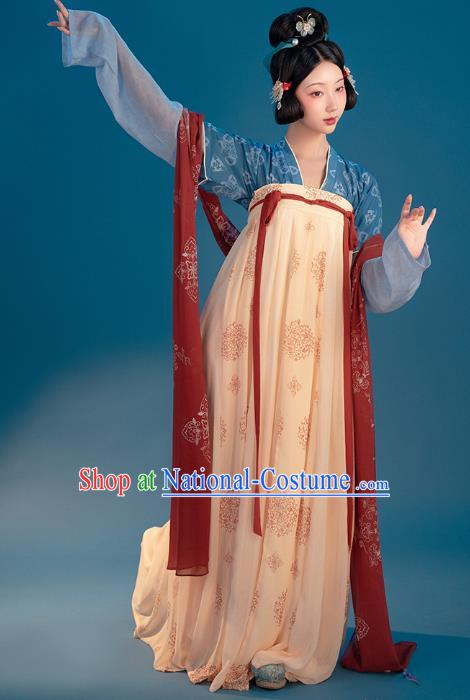 China Ancient Palace Lady Hanfu Clothing Traditional Tang Dynasty Historical Costume for Women