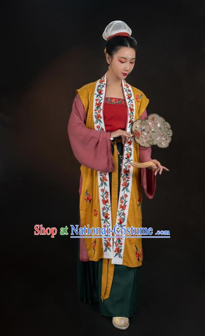 Traditional China Song Dynasty Imperial Concubine Hanfu Clothing Ancient Court Beauty Historical Costume Full Set