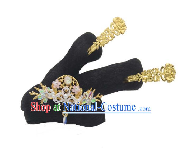 Chinese Ancient Princess Hair Chignon and Hair Accessories Traditional Song Dynasty Noble Lady Wigs