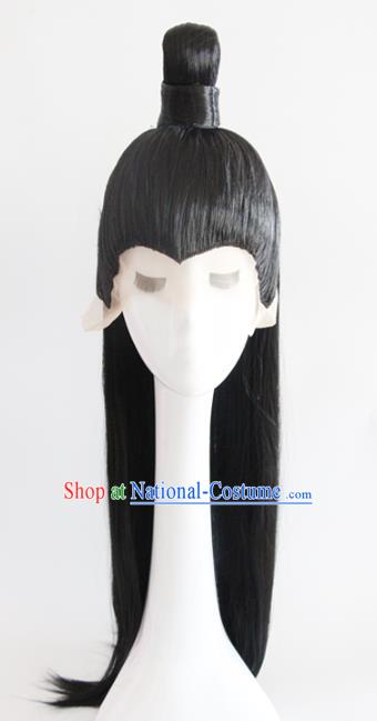 Chinese Cosplay Swordsman Hair Accessories Ancient Prince Black Wigs