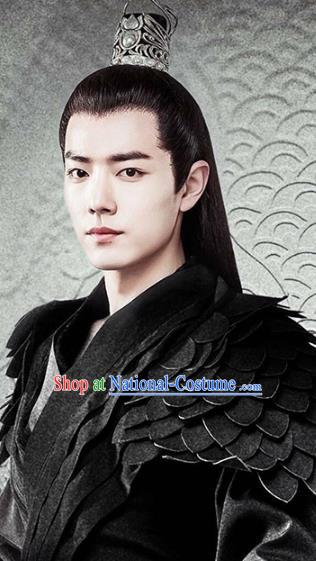 Chinese Cosplay Swordsman Hair Accessories Ancient Prince Black Wigs