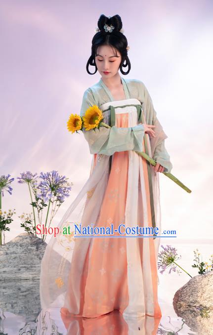 China Ancient Court Lady Hanfu Dress Apparels Traditional Tang Dynasty Historical Clothing