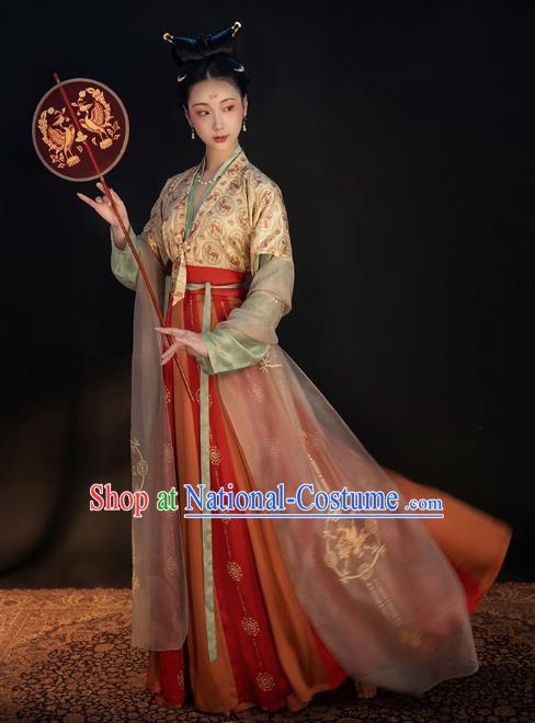 China Ancient Tang Dynasty Court Beauty Historical Clothing Traditional Classical Dance Hanfu Costumes