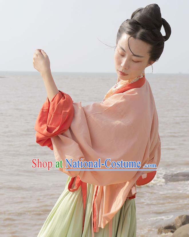 Traditional China Jin Dynasty Palace Lady Hanfu Dress Clothing Ancient Young Beauty Historical Costume