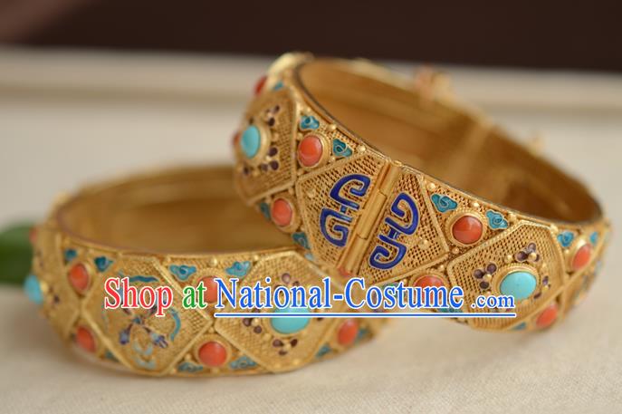 China National Cloisonne Bracelet Jewelry Traditional Handmade Qing Dynasty Filigree Bangle Accessories