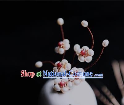 Chinese Traditional Hanfu Hairpin Ancient Princess Pearls Plum Blossom Hair Stick