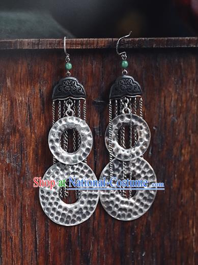 Handmade Chinese Traditional Tassel Ear Jewelry Classical Cheongsam Earrings Accessories Silver Eardrop