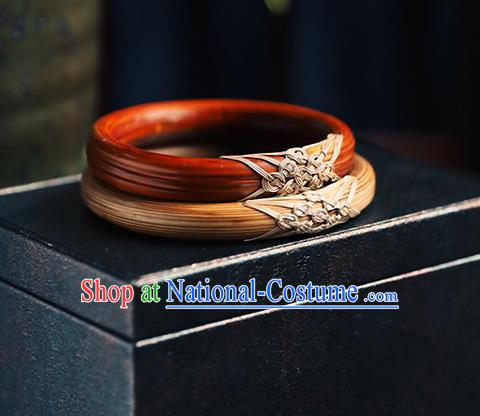 China Traditional Wood Bracelet Accessories Smilax Wristlet Classical Bangle Jewelry