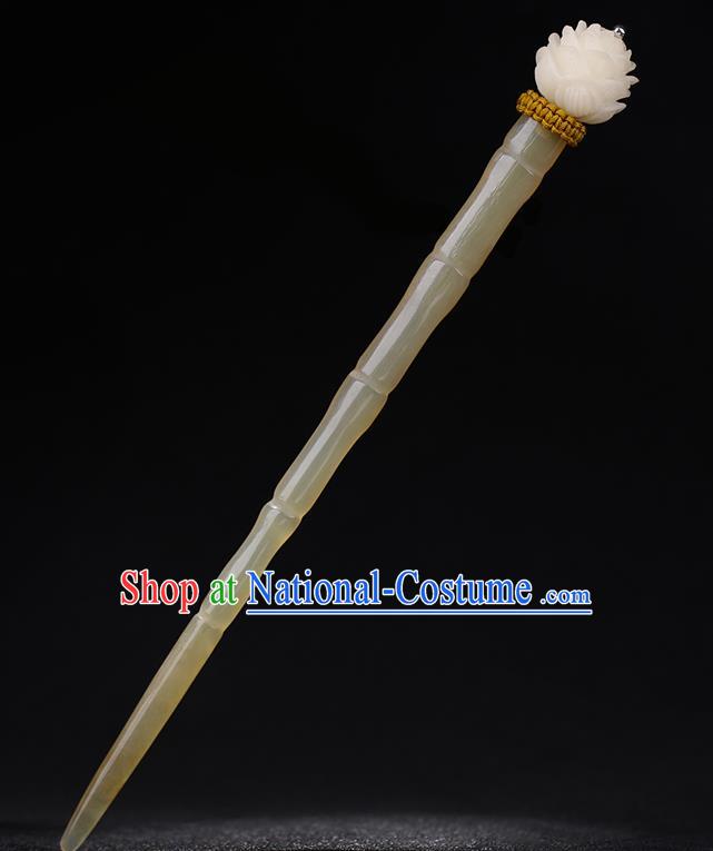 China Handmade Hair Jewelry Accessories National Ox Horn Hairpin Traditional Cheongsam Hair Stick