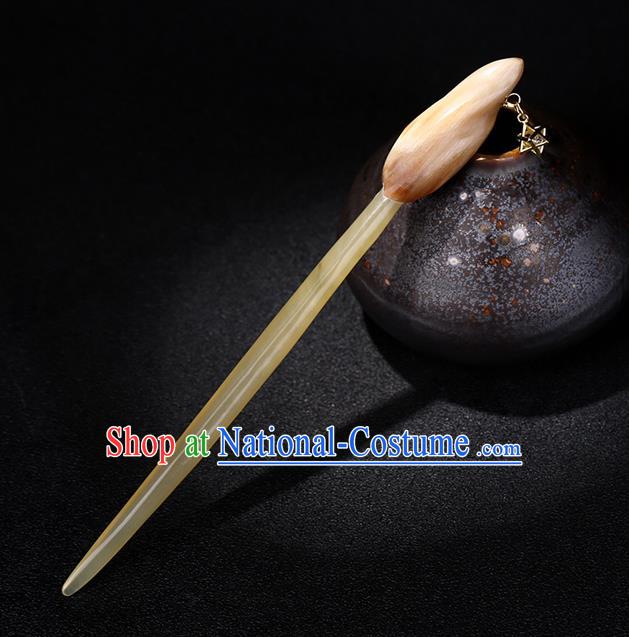 China National Hairpin Handmade Hair Jewelry Accessories Traditional Cheongsam Ox Horn Hair Clip