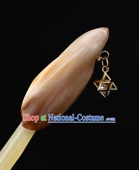 China National Hairpin Handmade Hair Jewelry Accessories Traditional Cheongsam Ox Horn Hair Clip