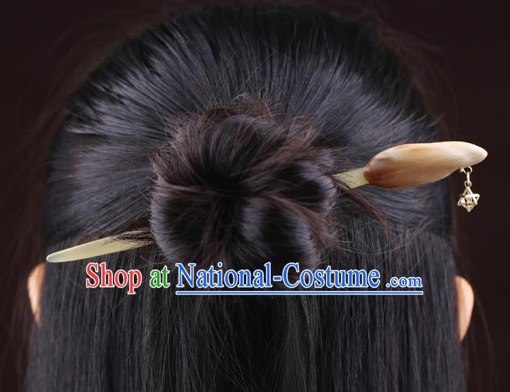 China National Hairpin Handmade Hair Jewelry Accessories Traditional Cheongsam Ox Horn Hair Clip