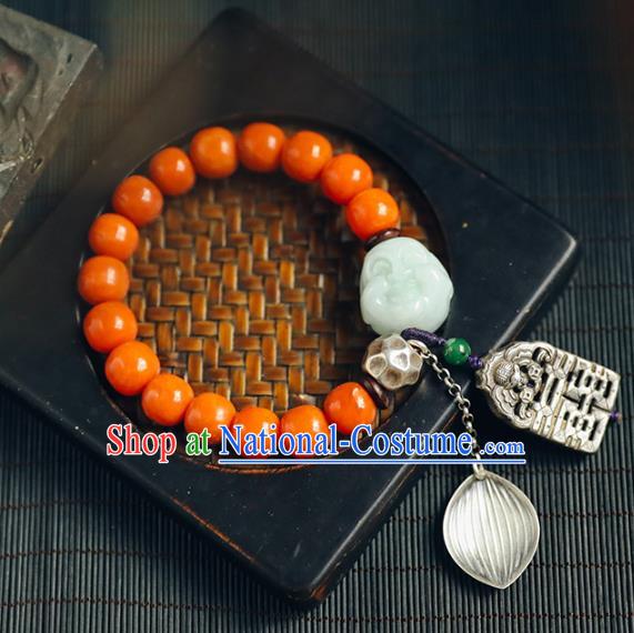 China Traditional Agate Beads Bracelet Accessories Wristlet Classical Jade Bangle Jewelry