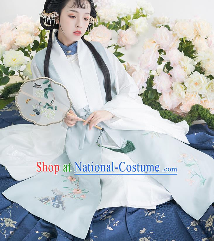 China Traditional Ming Dynasty Noble Princess Historical Clothing Ancient Patrician Female Embroidered Hanfu Dress