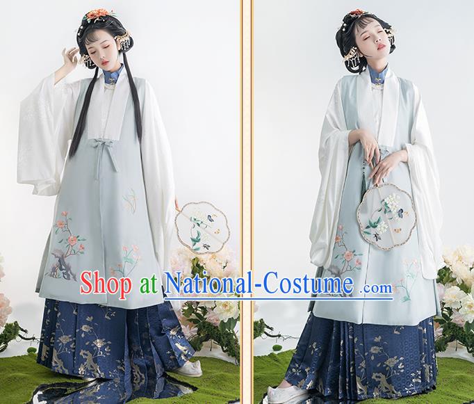 China Traditional Ming Dynasty Noble Princess Historical Clothing Ancient Patrician Female Embroidered Hanfu Dress