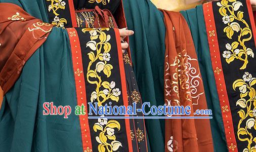 China Ancient Court Queen Embroidered Hanfu Dress Traditional Tang Dynasty Imperial Empress Historical Clothing Full Set