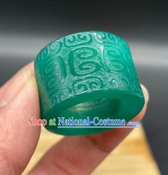 China National Jade Carving Ring Handmade Jewelry Accessories Traditional Thimble