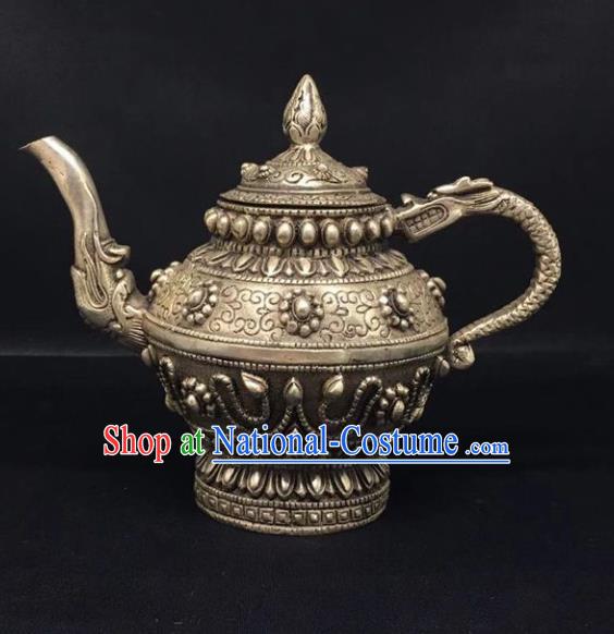 Handmade Chinese Cupronickel Teapot Traditional Brass Accessories Carving Eight Treasures Kettle Ornaments