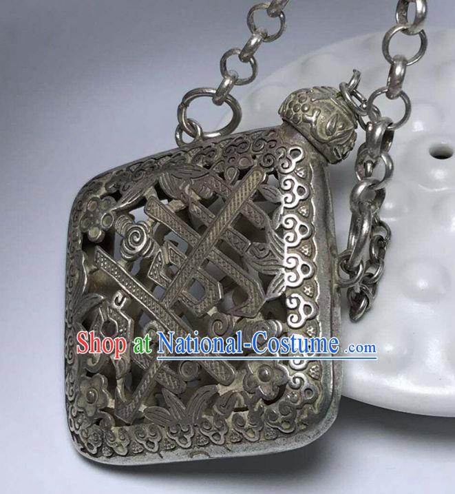 Chinese Handmade Carving Cupronickel Sachet Pendant Traditional Waist Accessories