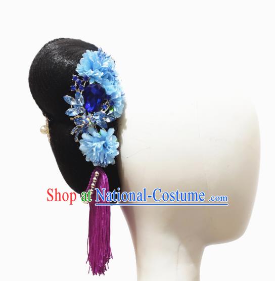 China Traditional Umbrella Dance Wig Chignon Classical Dance Hair Accessories