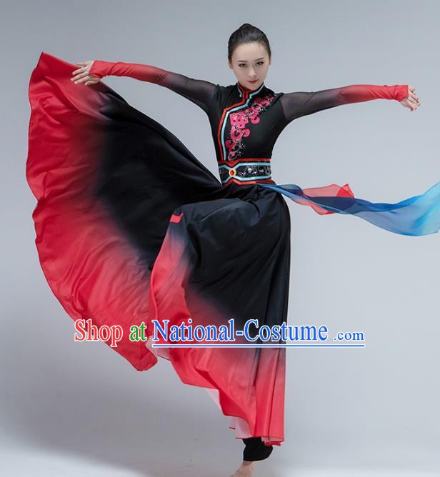 China Mongol Nationality Folk Dance Dress Traditional Mongolian Ethnic Stage Performance Clothing