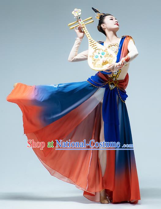 Traditional China Classical Dance Outfits Flying Apsaras Group Dance Stage Show Costume