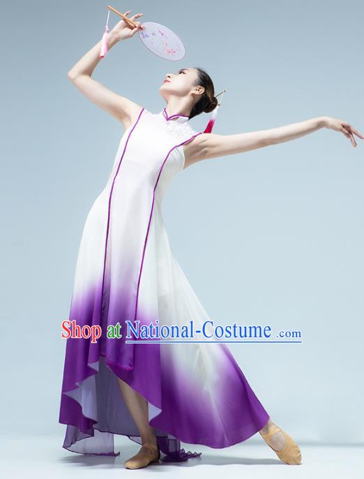 Traditional China Woman Fan Dance Costume Classical Dance Stage Show Dress