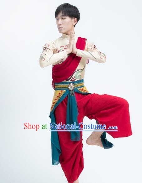 Traditional China Dunhuang Flying Dance Stage Performance Costume Classical Dance Outfits for Men