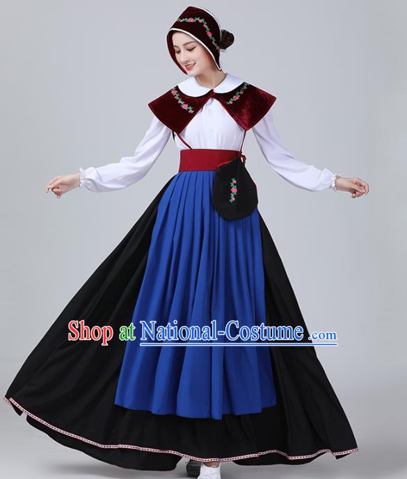 European Retro Country Woman Clothing Netherlands Stage Performance Dance Dress